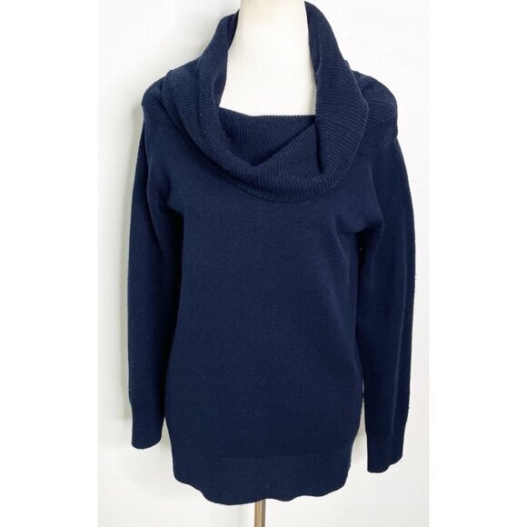 T Alexander Wang Wool Cashmere Cowl Neck Navy Blue Sweater Size Small - Picture 1 of 4